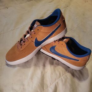 New Nike SB Heritage Vulc Wheat Flax White Team Royal Skater Shoes. 7M 8.5W